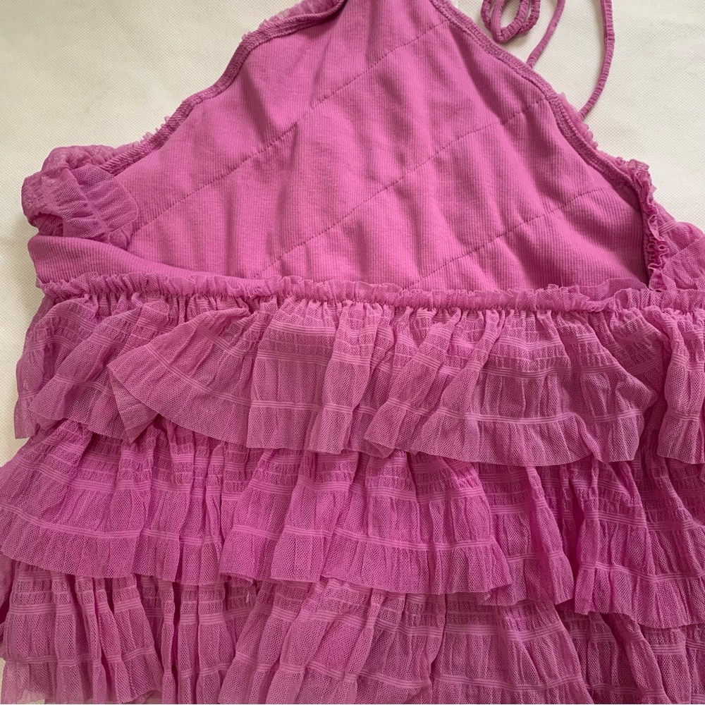 By Anthropologie Halter Ruffle Tank Top size L - Picture 7 of 7